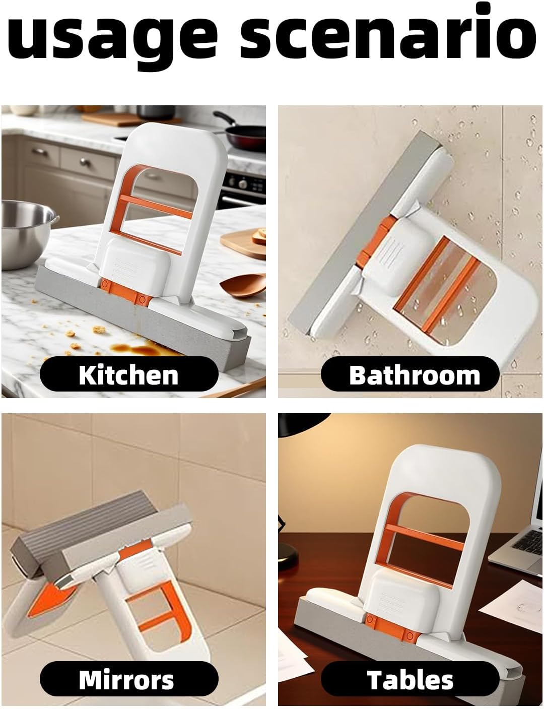 Mini Foldable Desktop Mop, Mini Mop for Small Spaces, Portable Cleaning Sponge Mop for Bathroom