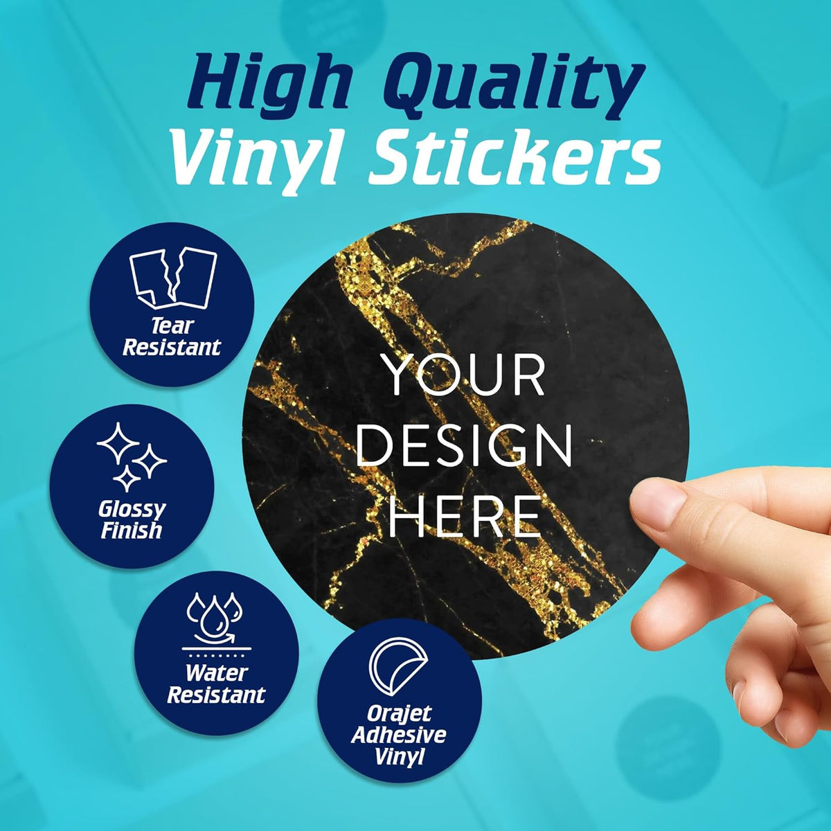 100 Custom Vinyl Stickers - Upload Your own Image, Text, Design, Logo - Personalized Logo Labels
