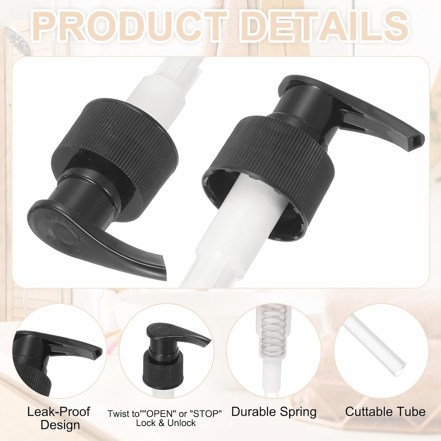 uxcell 8 Pcs Soap Dispenser Pump Heads Soap Dispensers Top Pumps Replacement Switch Pumphead for