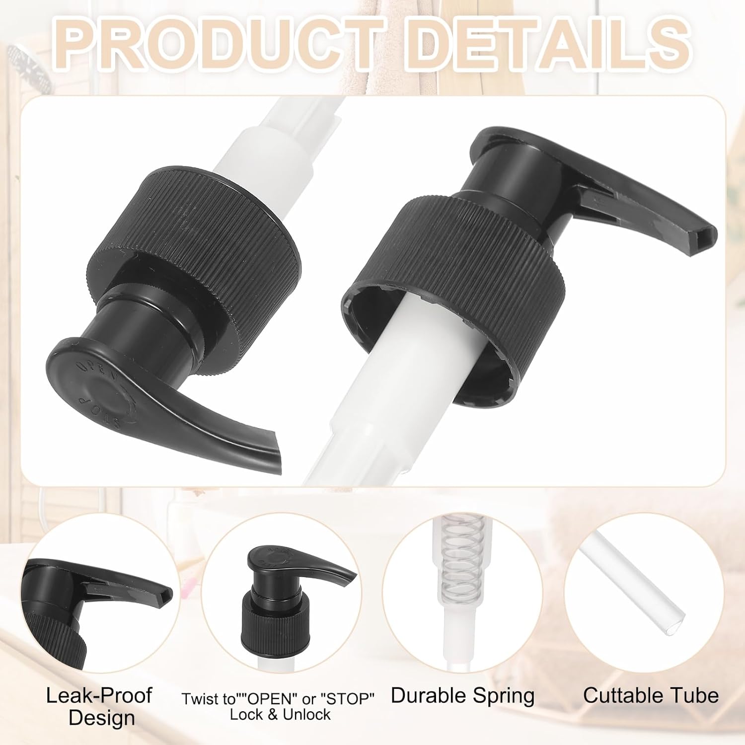 uxcell 16 Pcs Soap Dispenser Pump Heads Soap Dispensers Top Pumps Replacement Switch Pumphead for