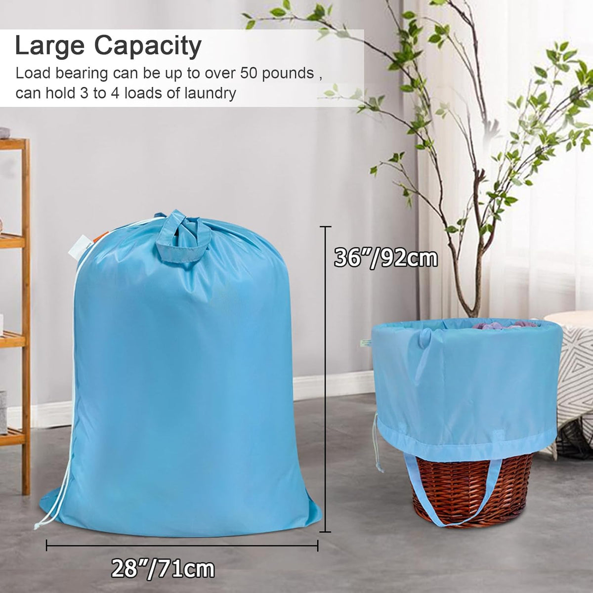Polecasa Heavy Duty Large Laundry Bag with 130gsm Tear Resistant Fabric and Handles, Easy to Carry