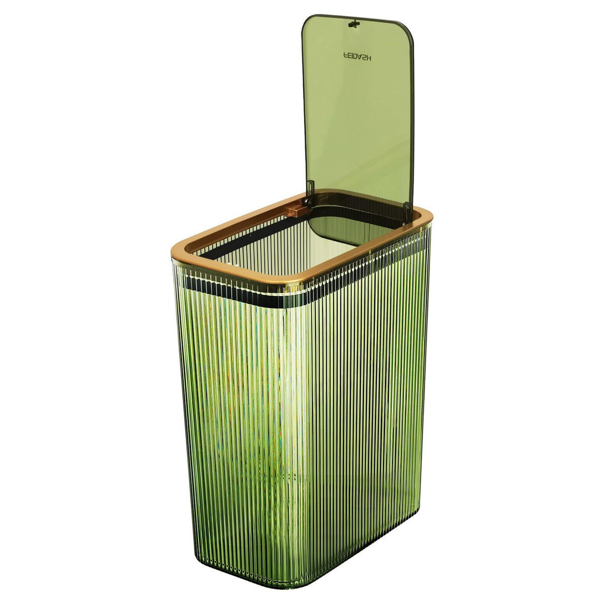 Transparent Trash Can, Bathroom Trash Cans with Lids, 2.6 Gallon Garbage Can for Bedroom, Office