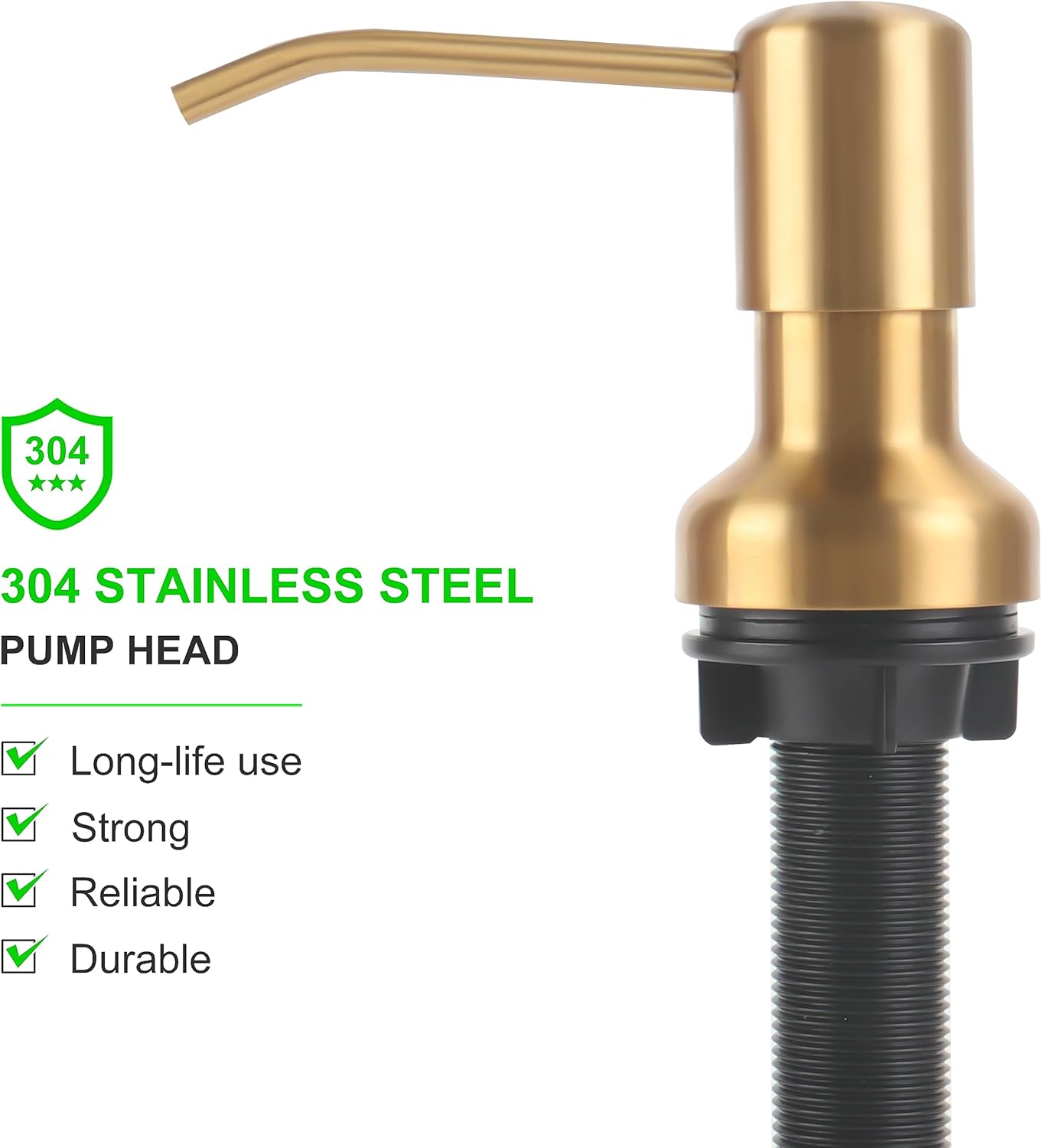 Soap Dispenser for Kitchen Sink, Sink Soap Dispenser with Longer Threaded Shaft Shank, 47"