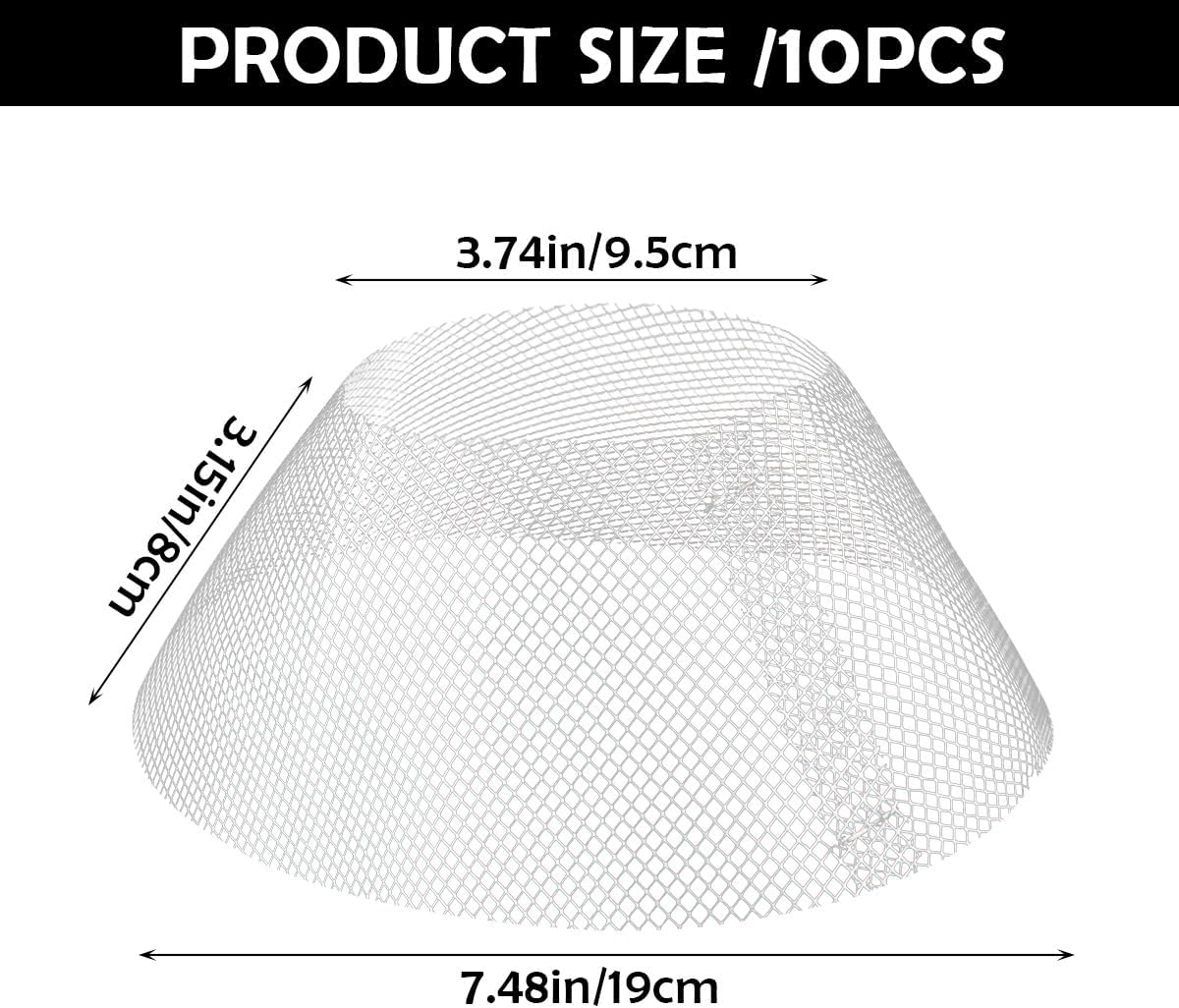 10 Pcs Round Range Hood Filters Filter Replacement Grease Net for Kitchen Range Hood (19 cm in