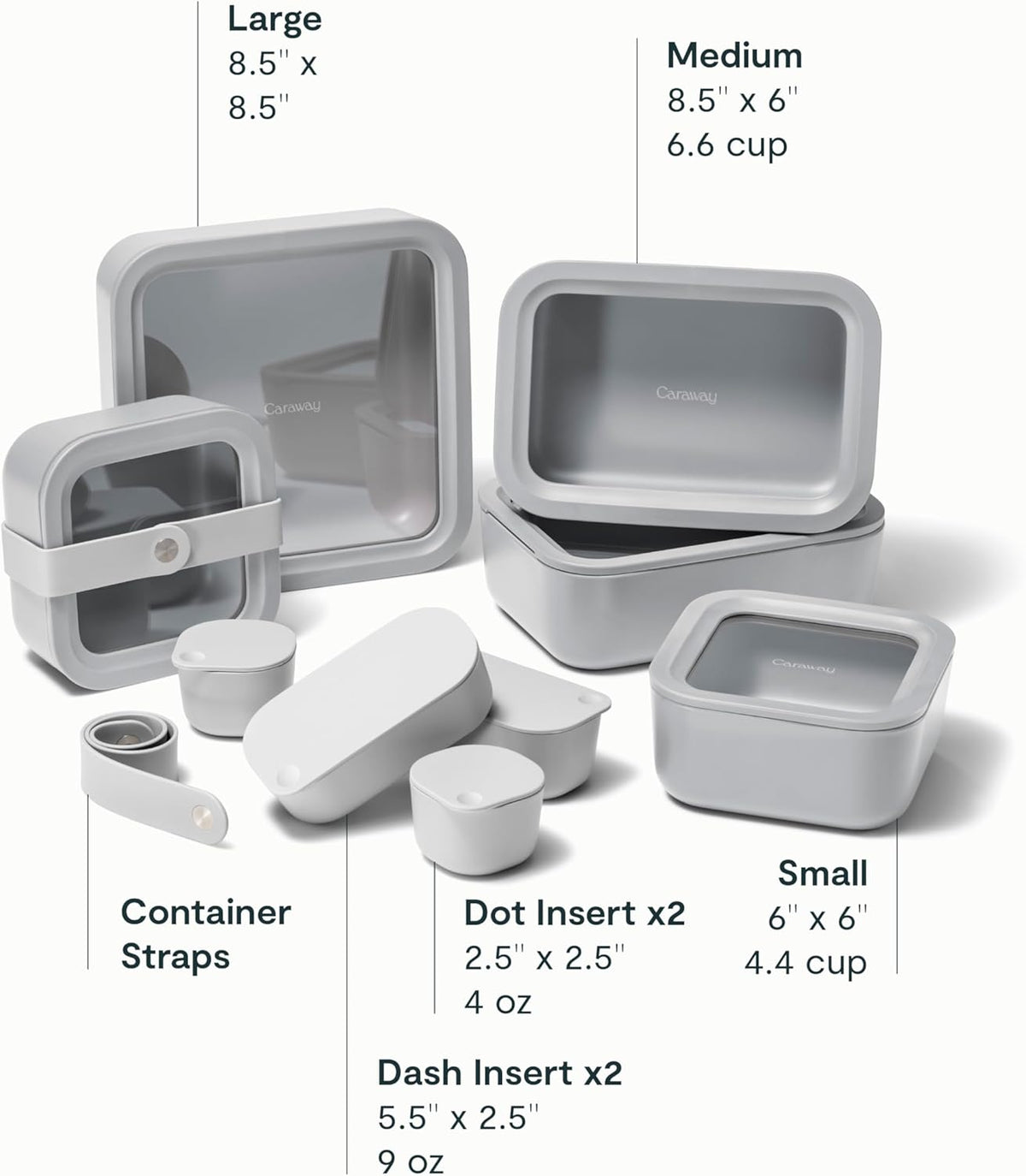 Caraway 14pc Glass Food Storage Container Set - Easy to Store, Non Toxic Lunch Box - with Glass