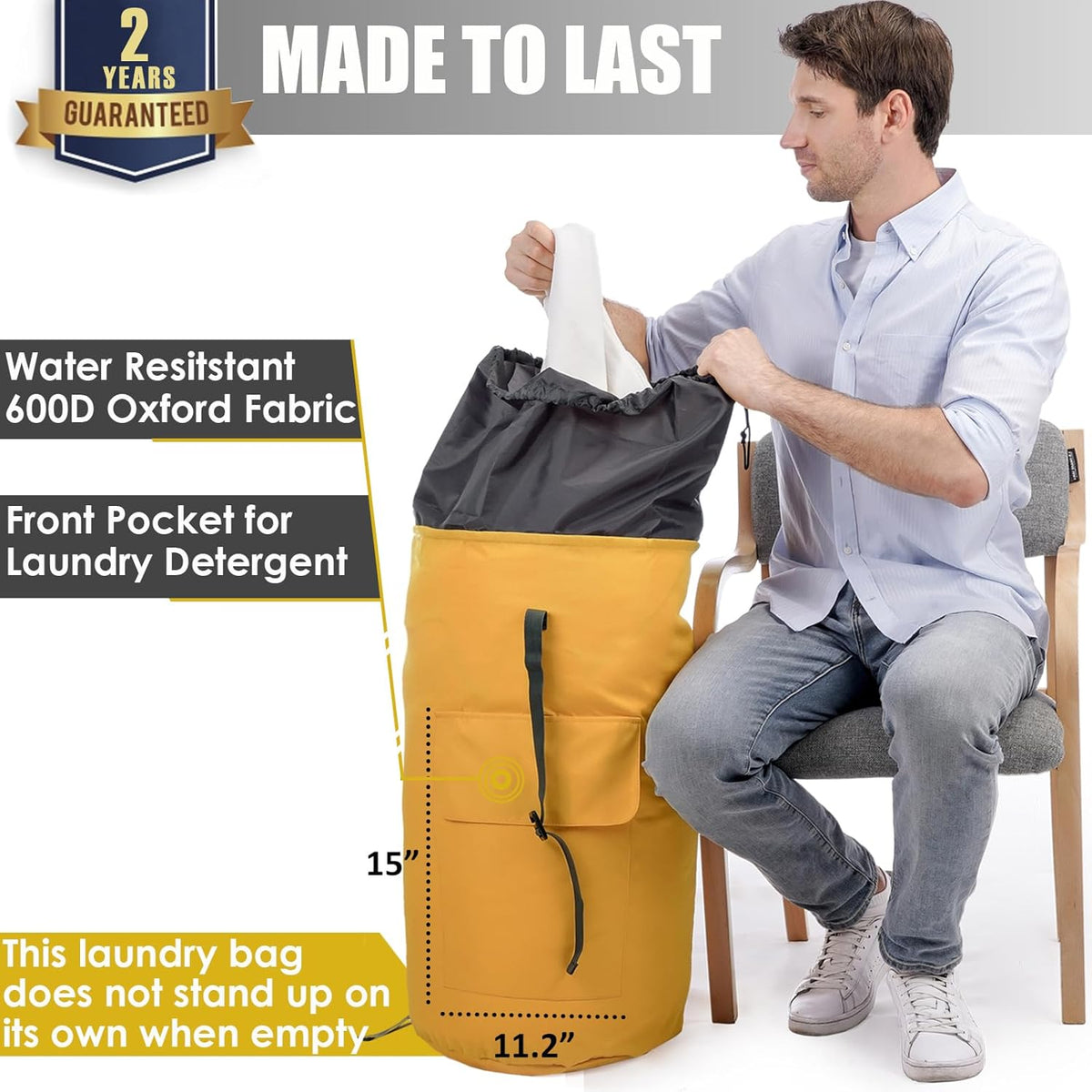 Laundry Bag, Extra Large Laundry Bags for College, Laundry Bag with Straps, Dorm Room Essentials