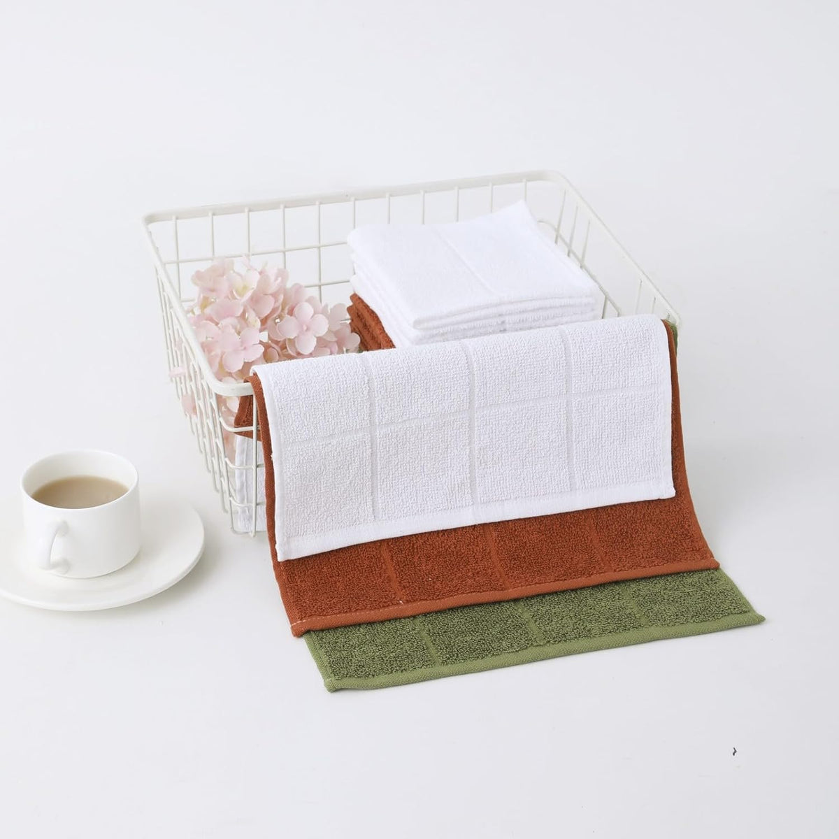 Glynniss Dishcloths Kitchen Highly Absorbent Dish Rags 100% Cotton Dish Cloths for Washing Dishes