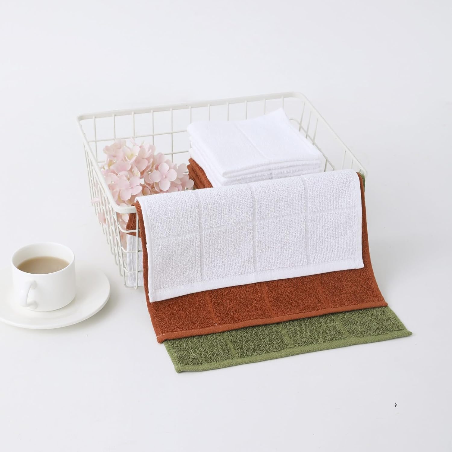 Glynniss Dishcloths Kitchen Highly Absorbent Dish Rags 100% Cotton Dish Cloths for Washing Dishes