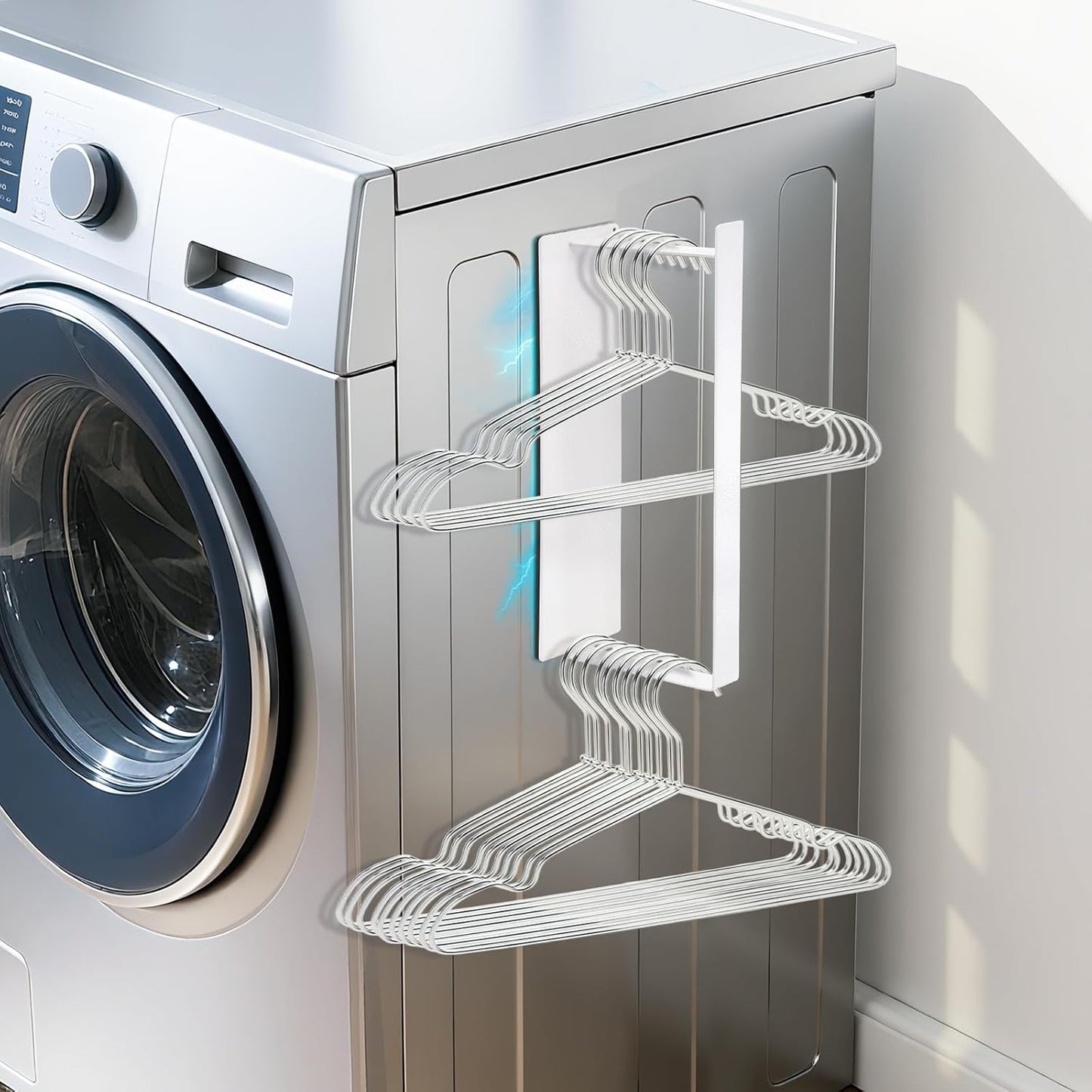 Magnetic Hanger Organizer, Strong Magnetic Hanger Holder for Washing Machine Dryer, Laundry Room