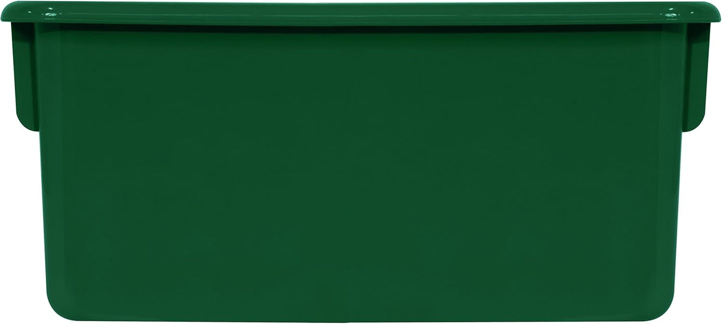 Wood Designs Cubby Storage Bin, Heavy Duty Plastic Containers for Kids Green Cubby Tray Set of 20