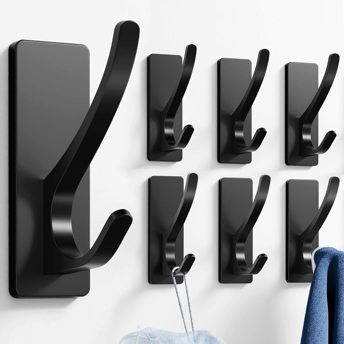 pickpiff Self Adhesive Coat Hooks for Hanging: Heavy Duty Stainless Wall Hook for Towel, Backpack