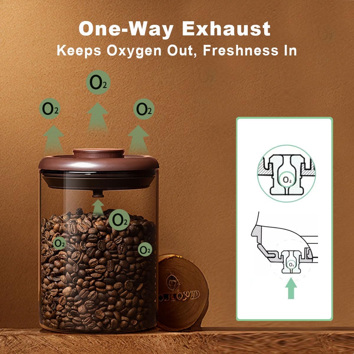 Ankou Glass Coffee Canister 900ml x 2 Jar, Airtight Food Storage Container with Pop Lid, Kitchen