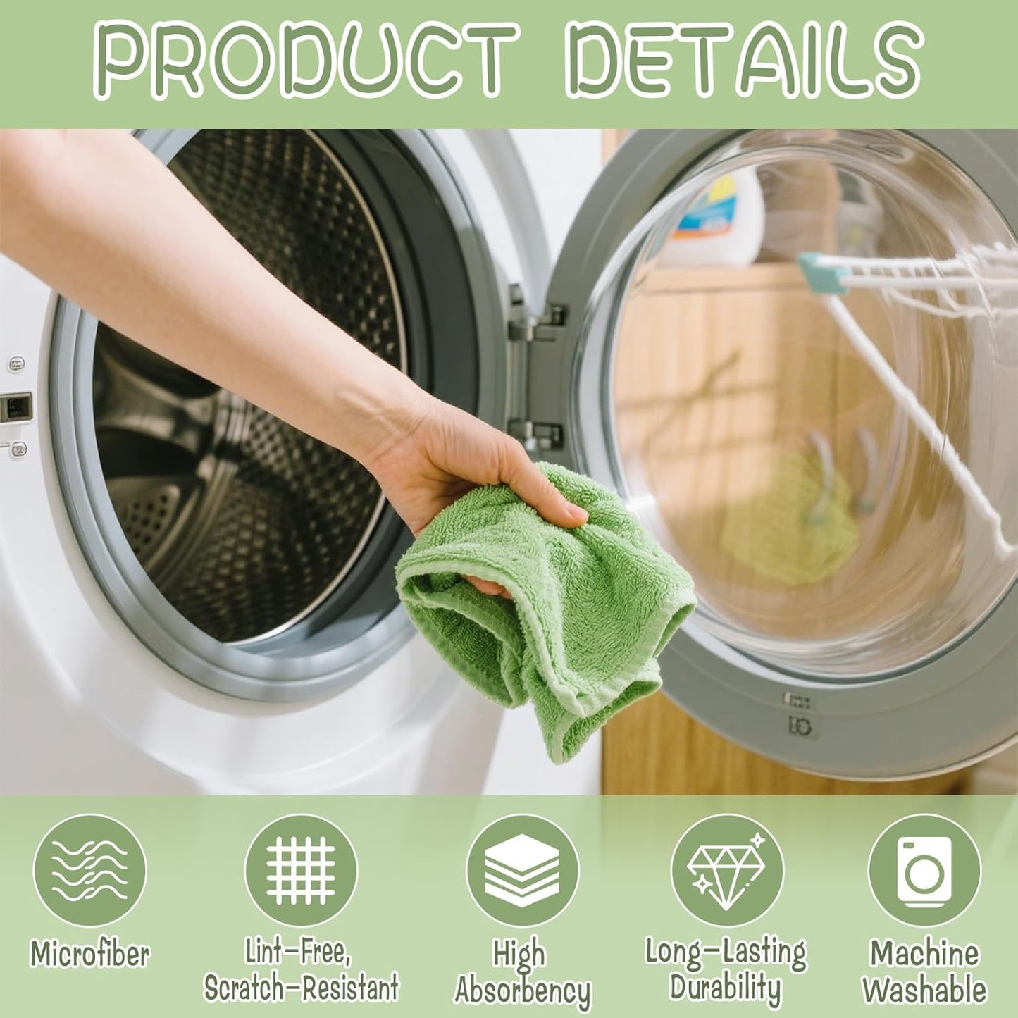 4 Pack Extra Large Microfiber Cleaning Cloths 20"x30", Lint-Free Reusable Towels for Home, Glass