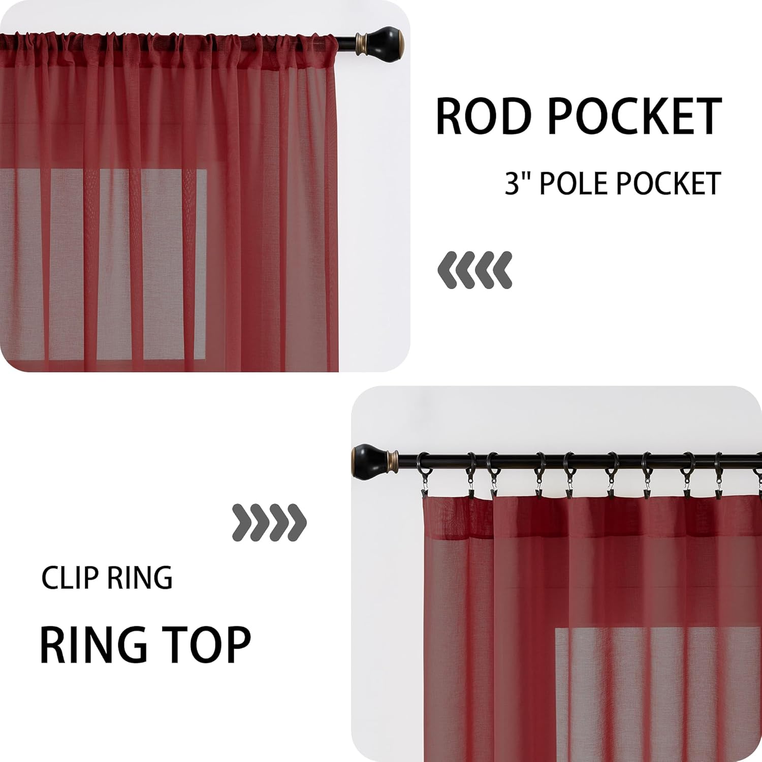 Tollpiz Sheer Door Curtains Closet Linen Textured Curtains Sheer Doorway Light Filtering Voile Rod