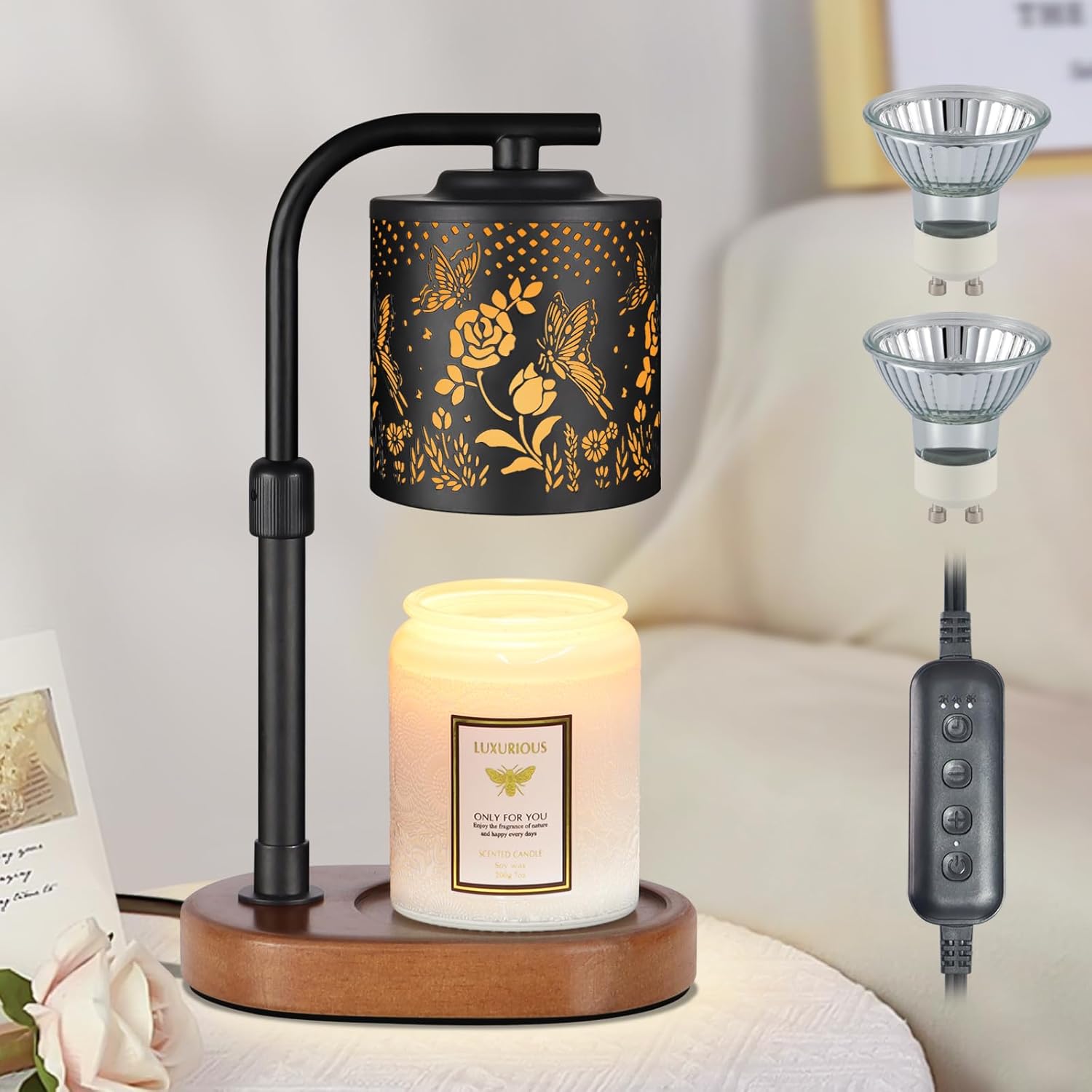 Candle Warmer Lamp with Timer,Birthday Gifts for Women Mom,Adjustable Height for Scented Jar