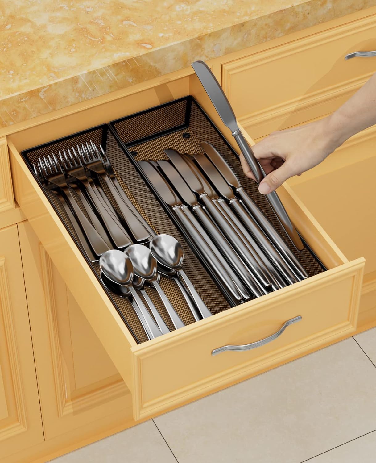 JANE EYRE kitchen drawer organizer - silverware utensil organizer for kitchen drawer,silverware