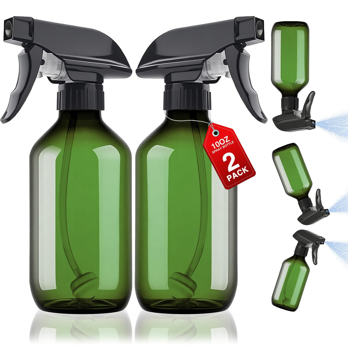 2 Packs Plastic Spray Bottles 360° Water Spray Bottle for Cleaning - 10 oz/300 ml Upside Down Spray