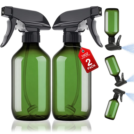 2 Packs Plastic Spray Bottles 360° Water Spray Bottle for Cleaning - 10 oz/300 ml Upside Down Spray