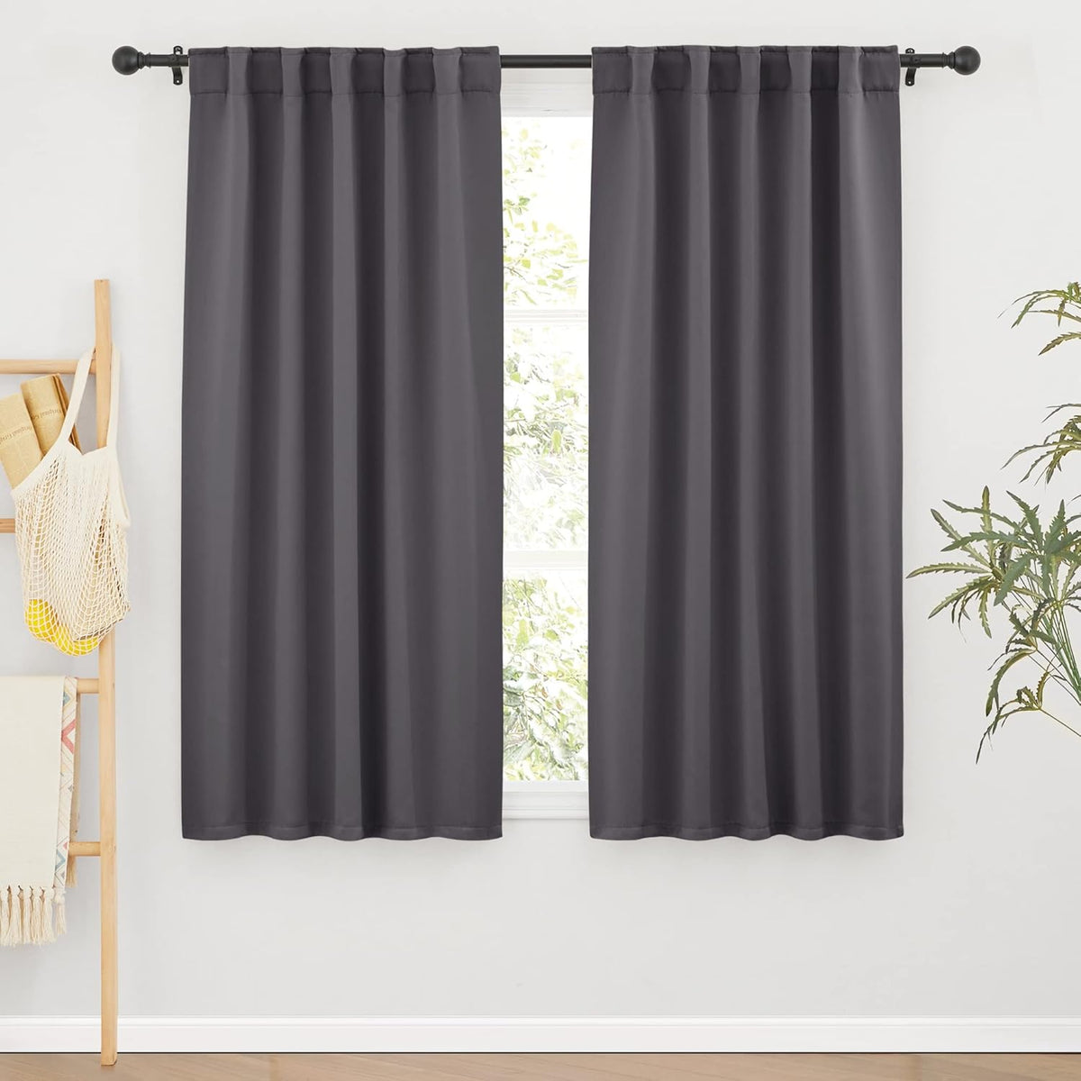 RYB HOME Blackout Curtains for Living Room, Back Tab & Rod Pocket Top Insulating Window Decor for