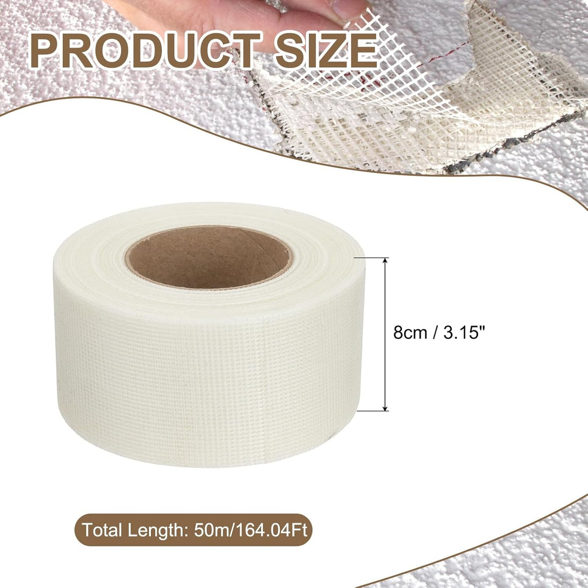 PATIKIL Drywall Repair Mesh Tape, 3 inch x 164 ft Fiberglass Repair Patch Self-Adhesive Dry Wall