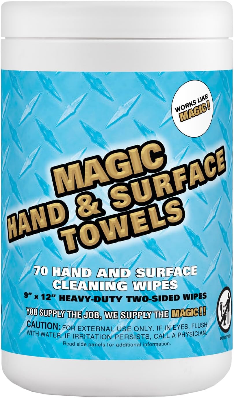 Magic Heavy Duty Cleaning Wipes - Dual Sided Hand & Surface Shop Towels | Professional-grade
