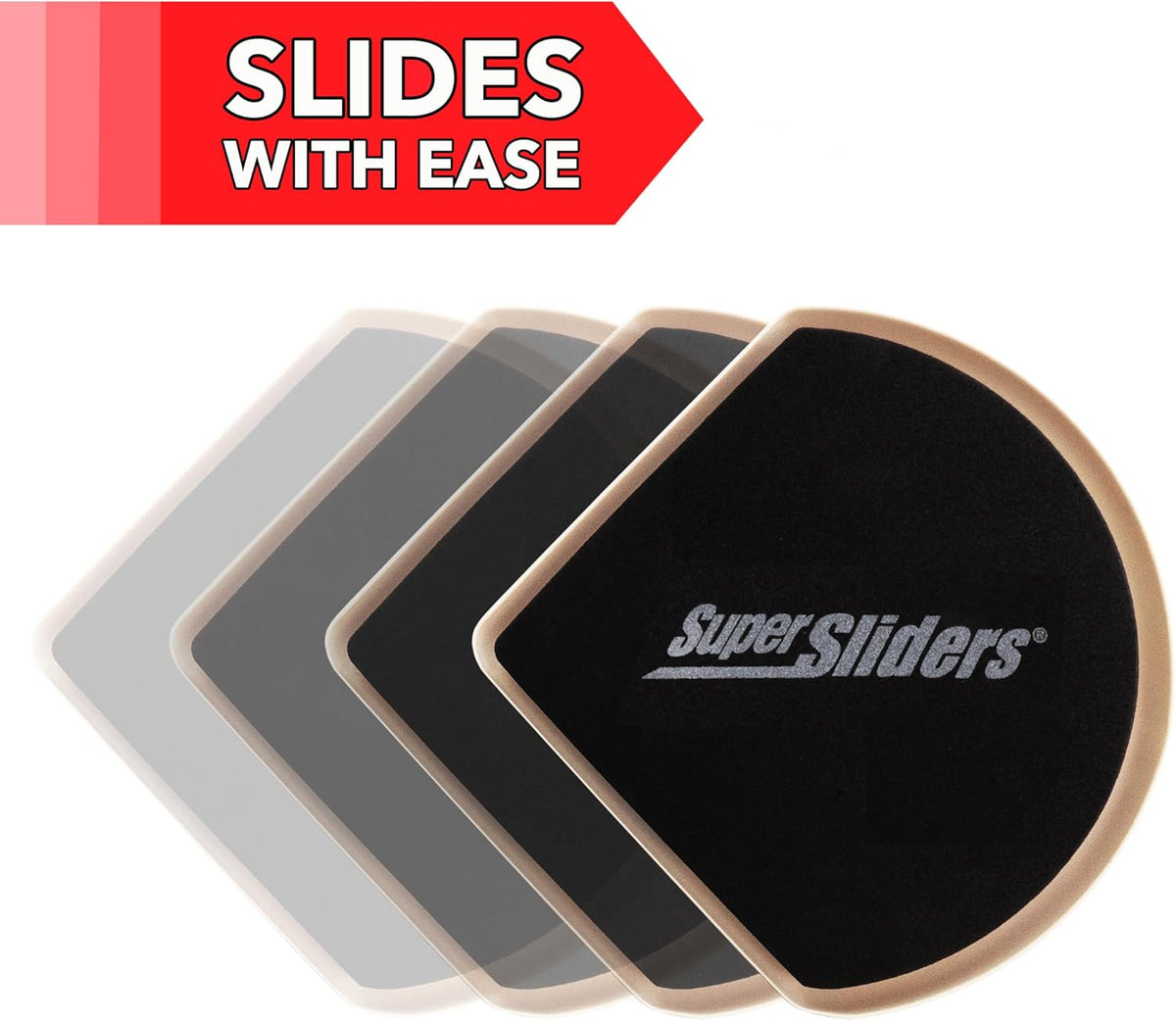 Super Sliders 7" Slide & Hide Reusable Furniture Sliders for Carpet - Effortless Moving and Surface