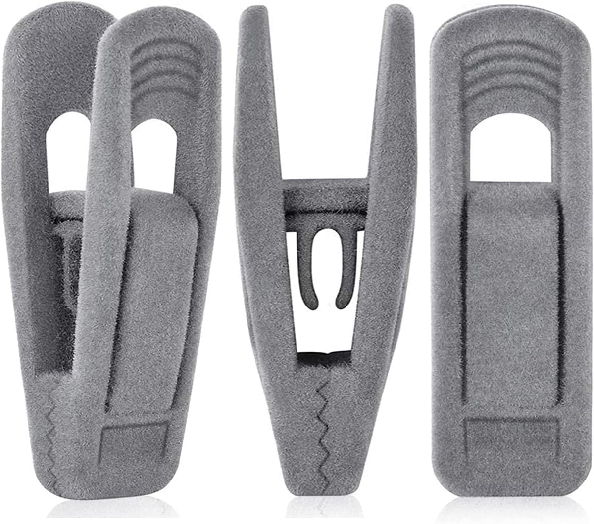 Grey Velvet Clips for Velvet Hangers - 20 PCS Gray Non Slip Velvet Hanger Clip, Pants Hanger Velvet