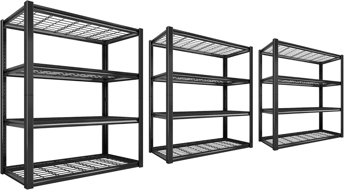 REIBII 40" W Garage Shelving 2240 LBS Storage Shelves Adjustable Heavy Duty Shelving 4 Tier Metal