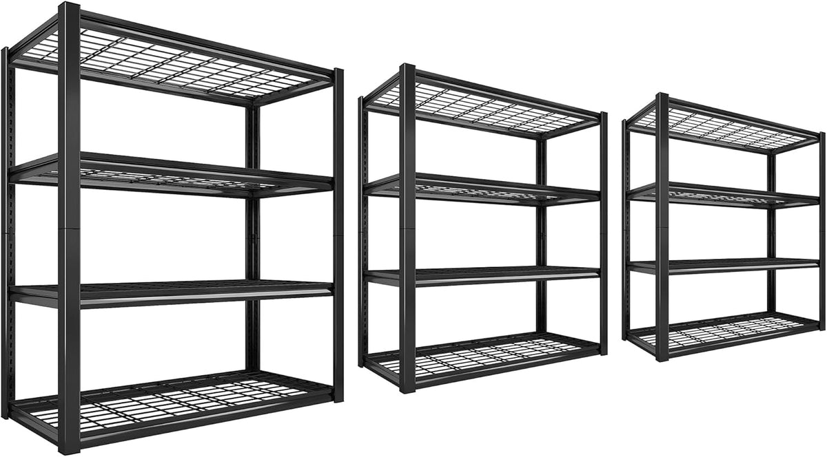 REIBII 40" W Garage Shelving 2240 LBS Storage Shelves Adjustable Heavy Duty Shelving 4 Tier Metal