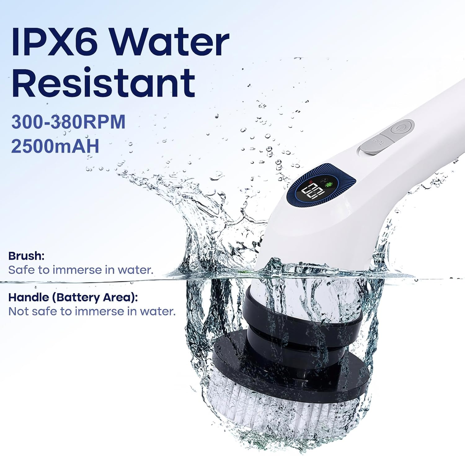 Electric Spin Scrubber for Cleaning - Shower Scrubber with Long Handle and 7 Replaceable Heads - 2
