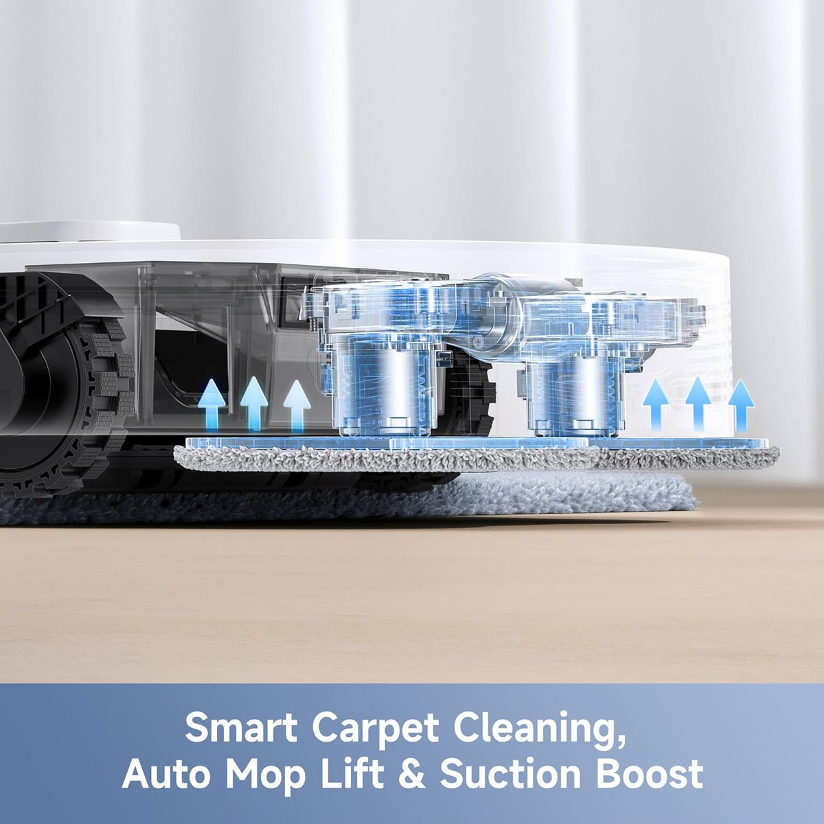 Mova E40 Ultra Robot Vacuum and Mop, 19,000Pa Suction, Extenable & Liftable Mop, All-in-One