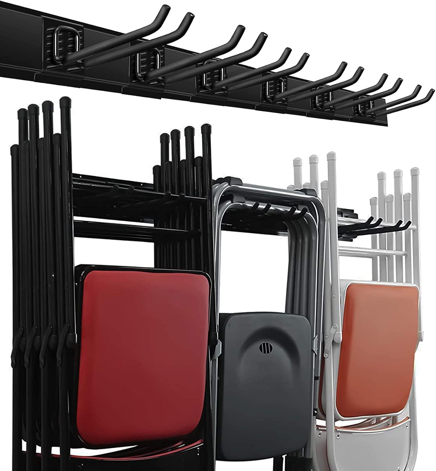 Wallmaster Garage Storage Organization Wall Mount, Garden Tool Rack Organizer Heavy Duty Folding