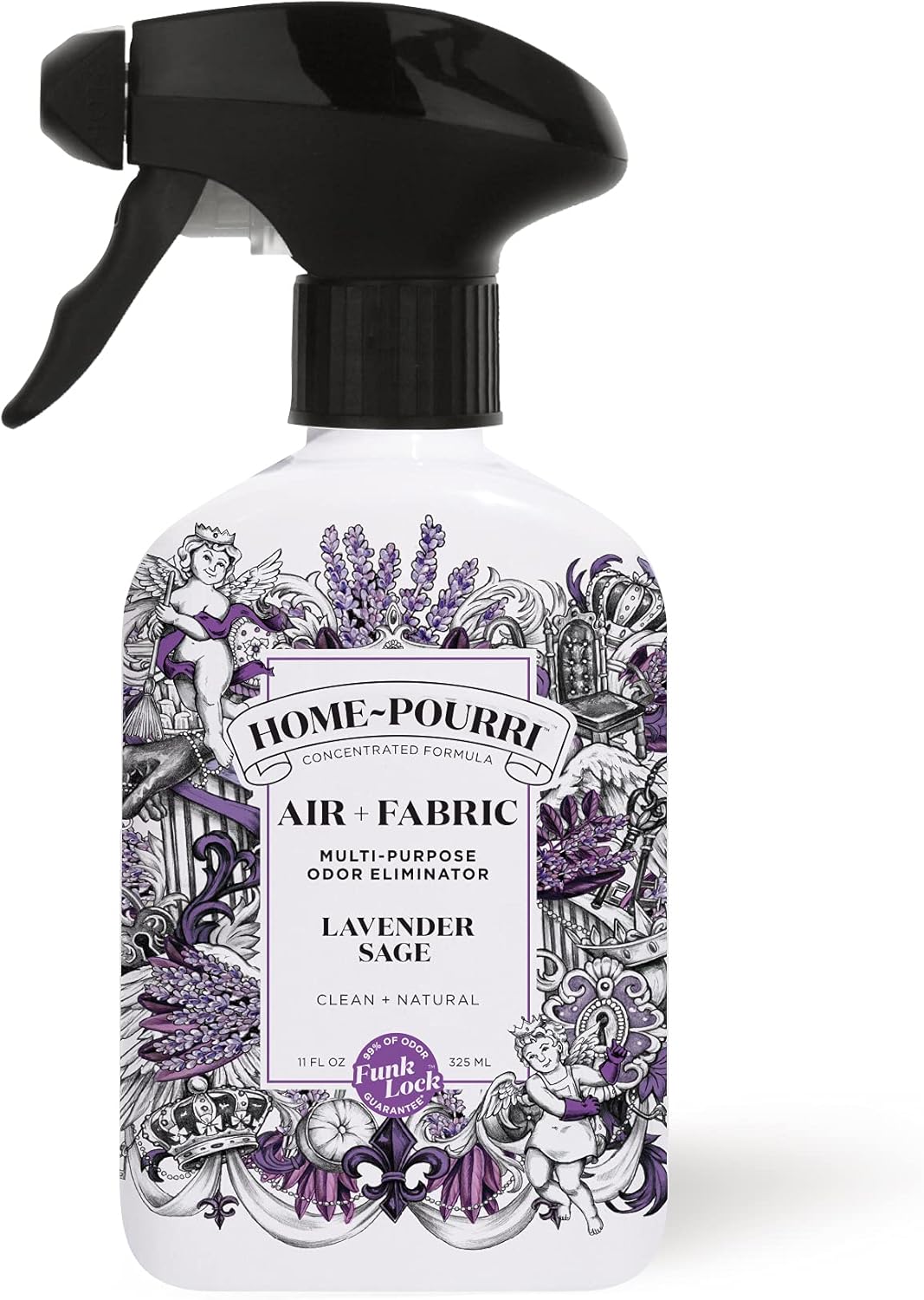 Home-Pourri Air + Fabric Multi-Purpose Odor Freshener Spray, 11 Fl Oz, Up to 570 Uses, Lavender