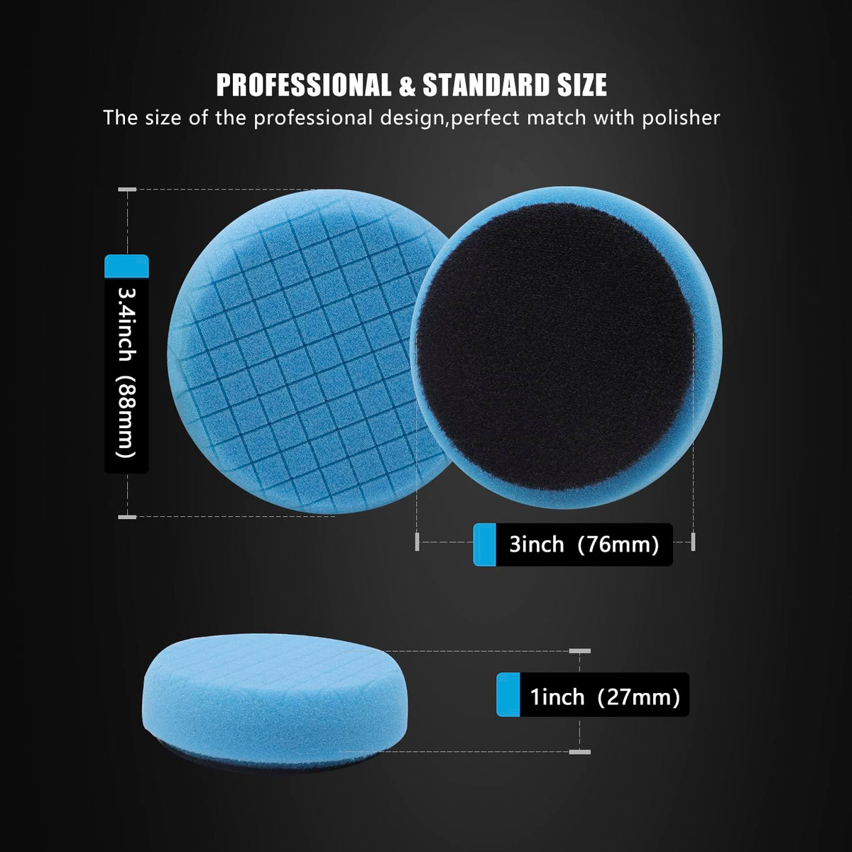 Green Heavy Cut Pad, Buffing Polishing Pads, SPTA 1Pc 3.5 Inch Face for 3 Inch 80mm Backing Plate