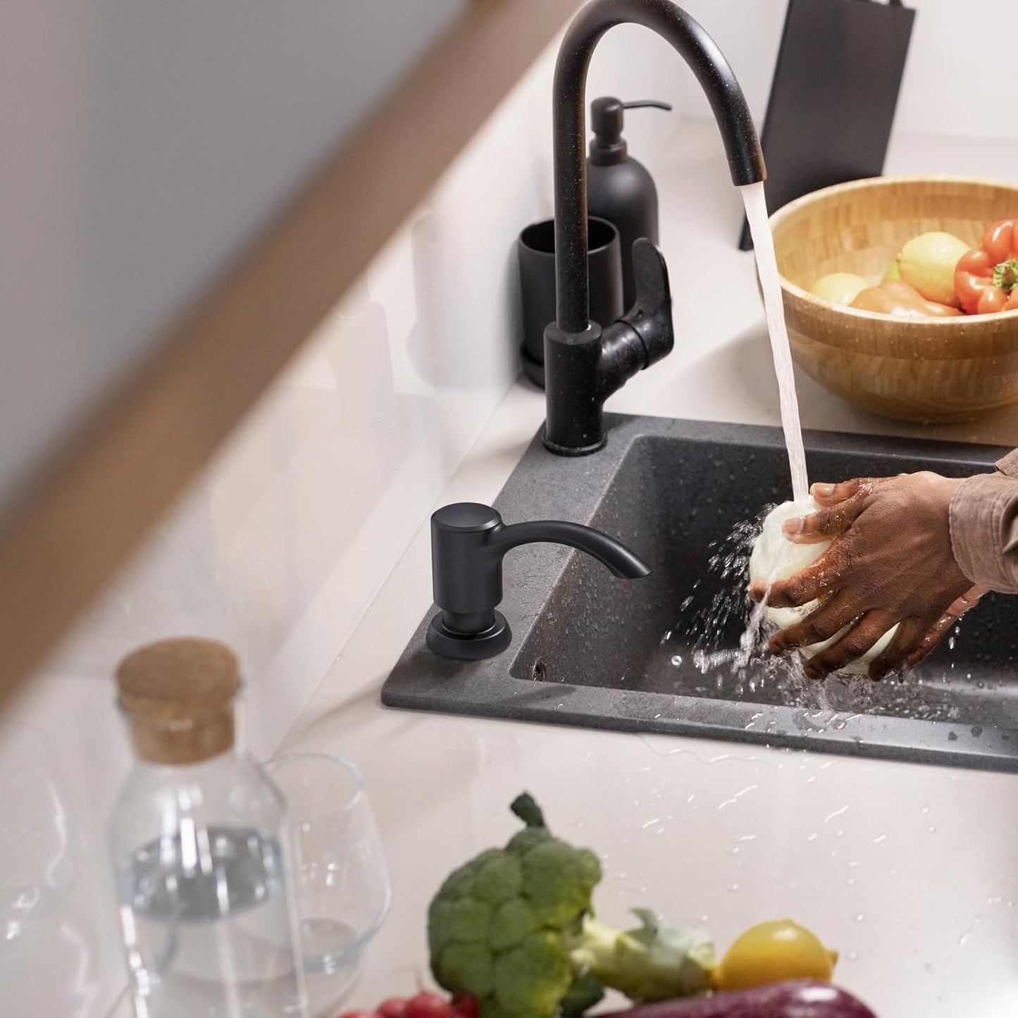 SAMODRA Built-in Kitchen Sink Soap Dispenser with Extension Tube Kit - Oil-Rubbed Bronze Finish