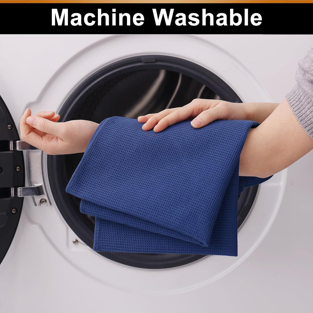 Homaxy 100% Cotton Waffle Weave Kitchen Towels - 8 Pack Soft and Absorbent Dish Towels - 16 x 26