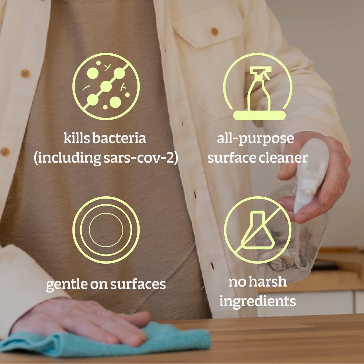 BRIOTECH Sanitizer Disinfectant Hypochlorous Spray, Kill 99.99% of Viruses & Bacteria, Control