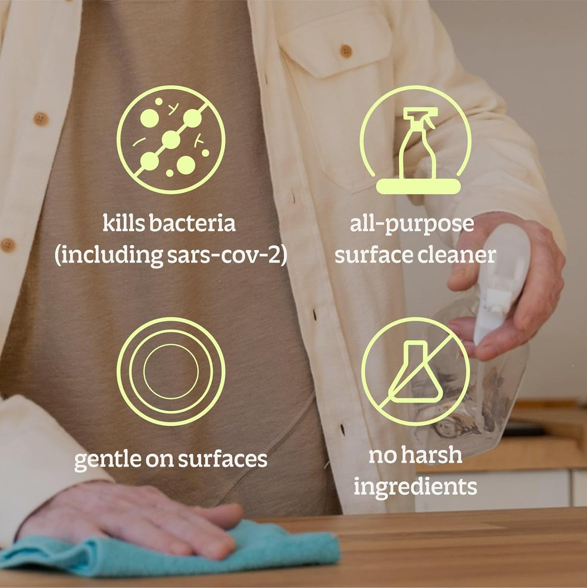 BRIOTECH Sanitizer Disinfectant Hypochlorous, Kill 99.99% of Viruses & Bacteria, Control Mold