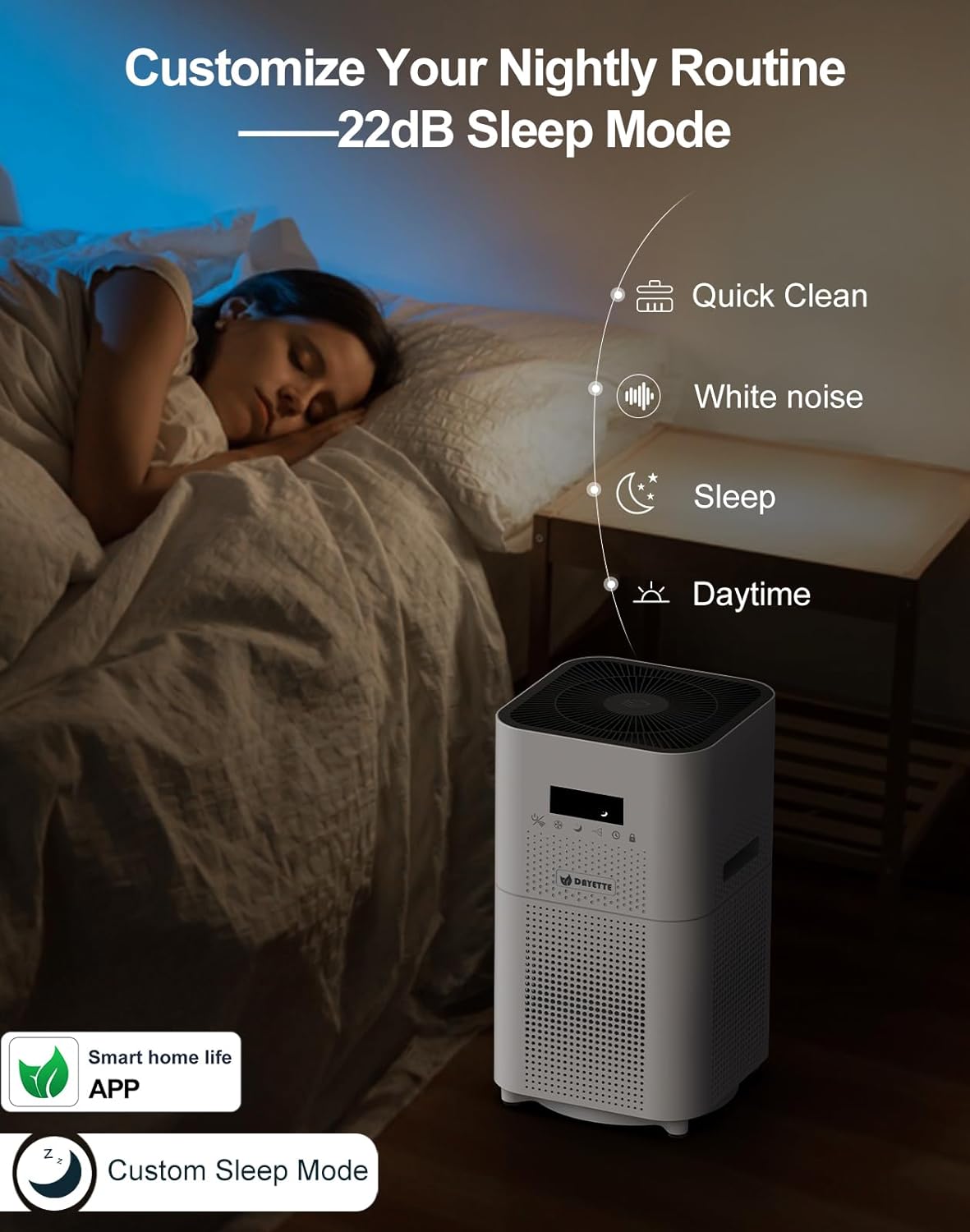 Dayette Smart WIFI Air Purifiers for Home Large Room Up to 3000 Sq Ft, APP & Alexa Control Air