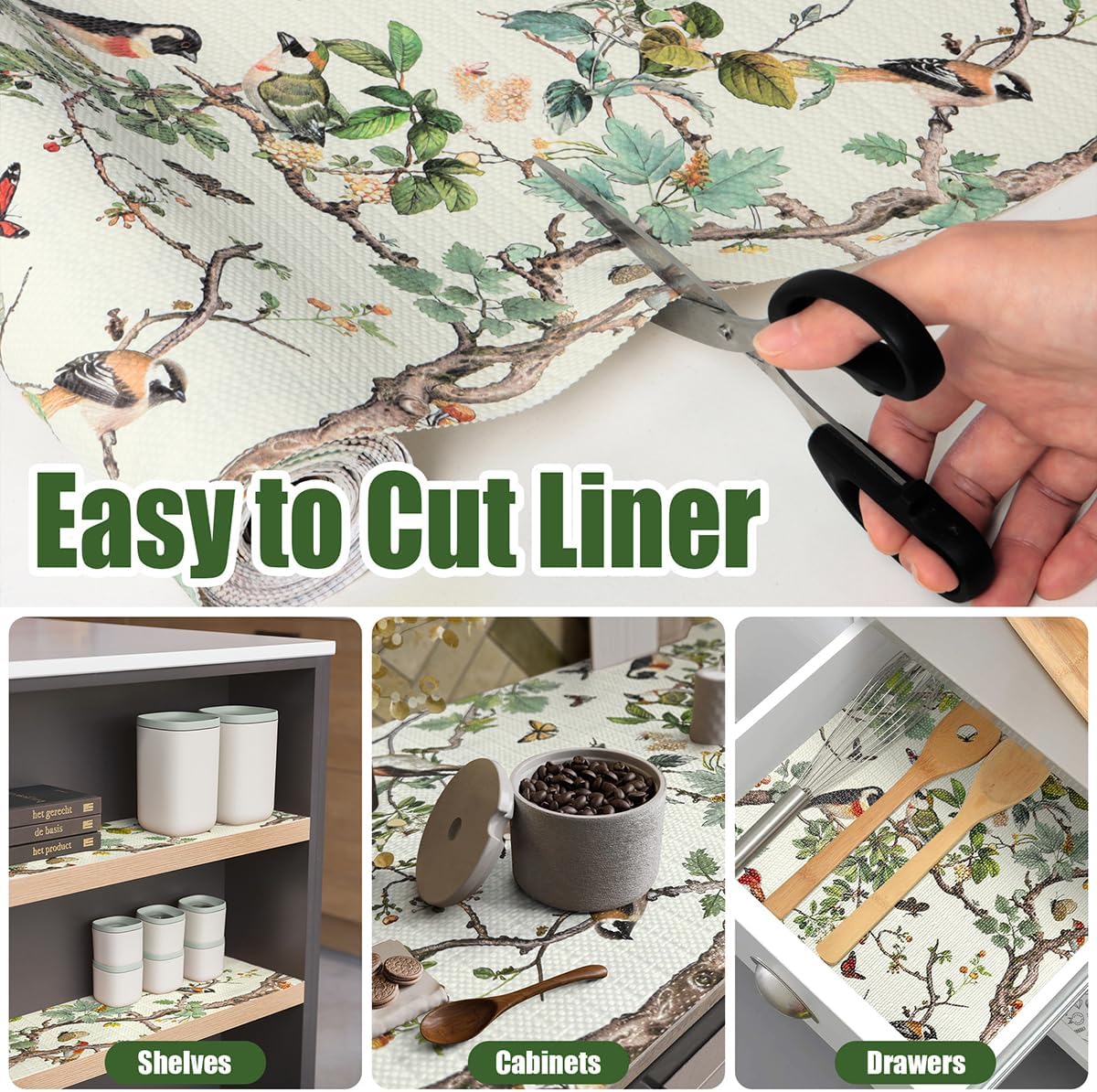 Shelf Liner for Kitchen Cabinets Non Adhesive Drawer Liner,Cabinet Liner for Shelves,Non Slip