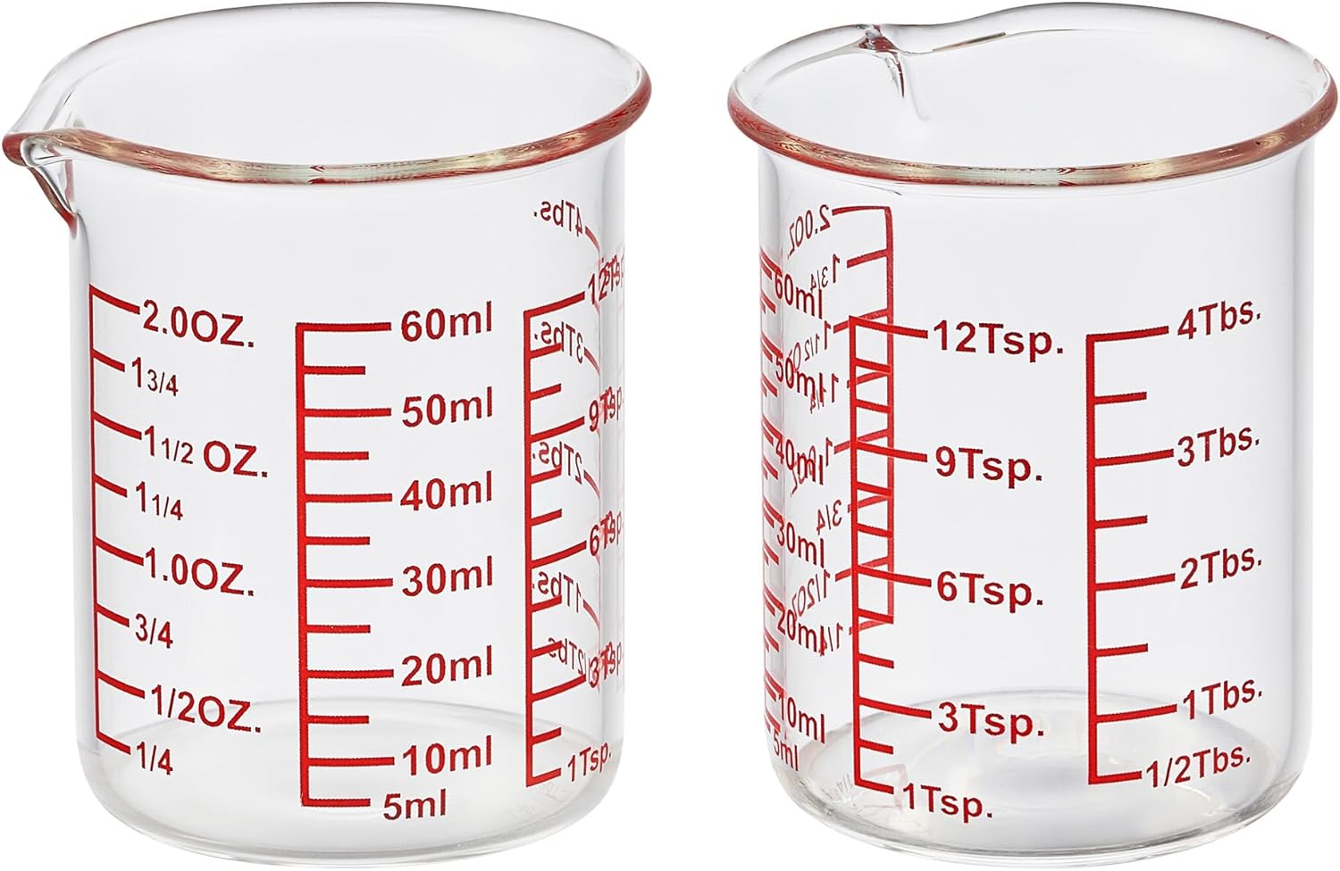 High Borosilicate Glass Measuring Cup-V-Shaped Spout，Glass Measuring Beaker for Kitchen or