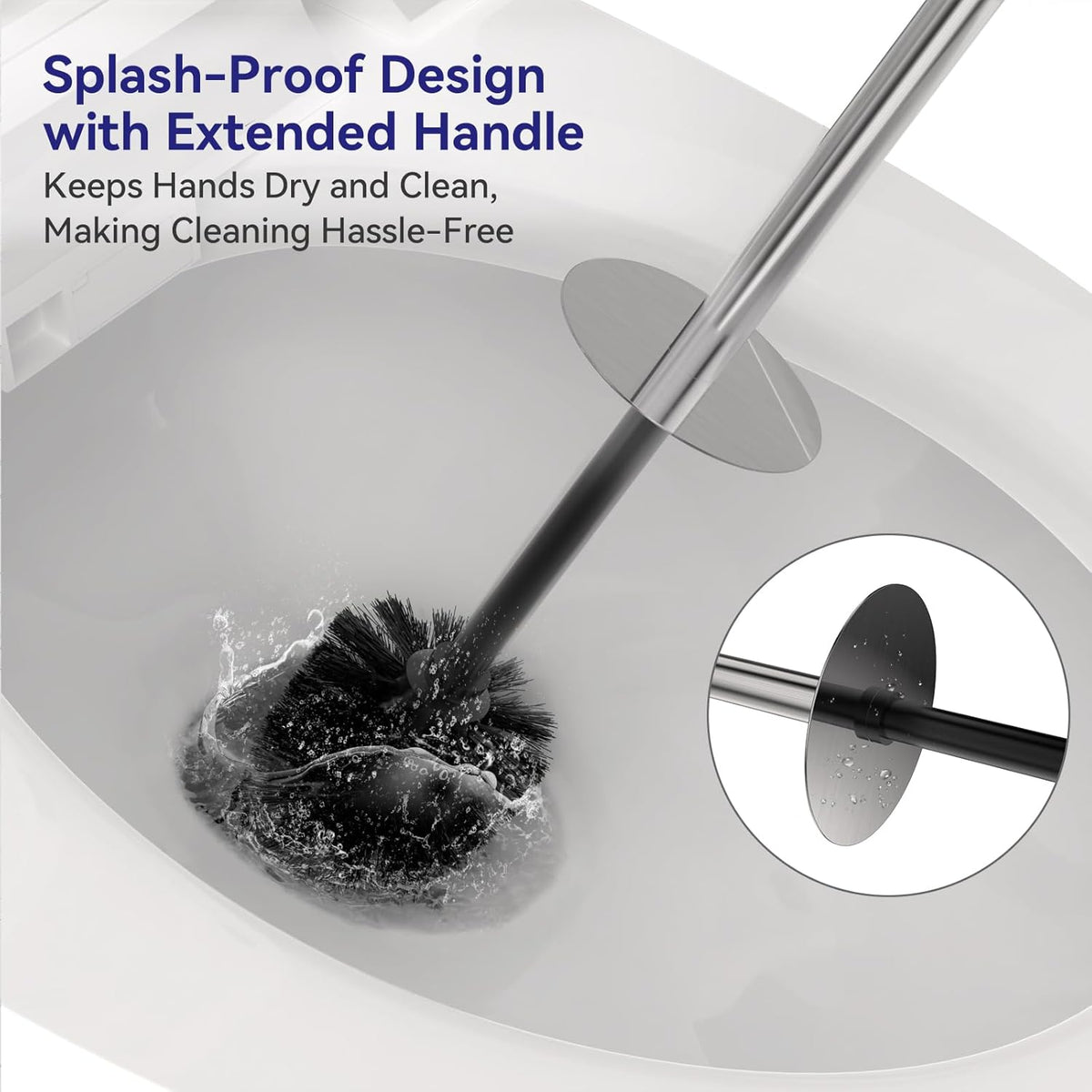 DOWRY Stainless Steel Toilet Bowl Brush and Holder for Bathroom Storage Organization Deep Cleaning
