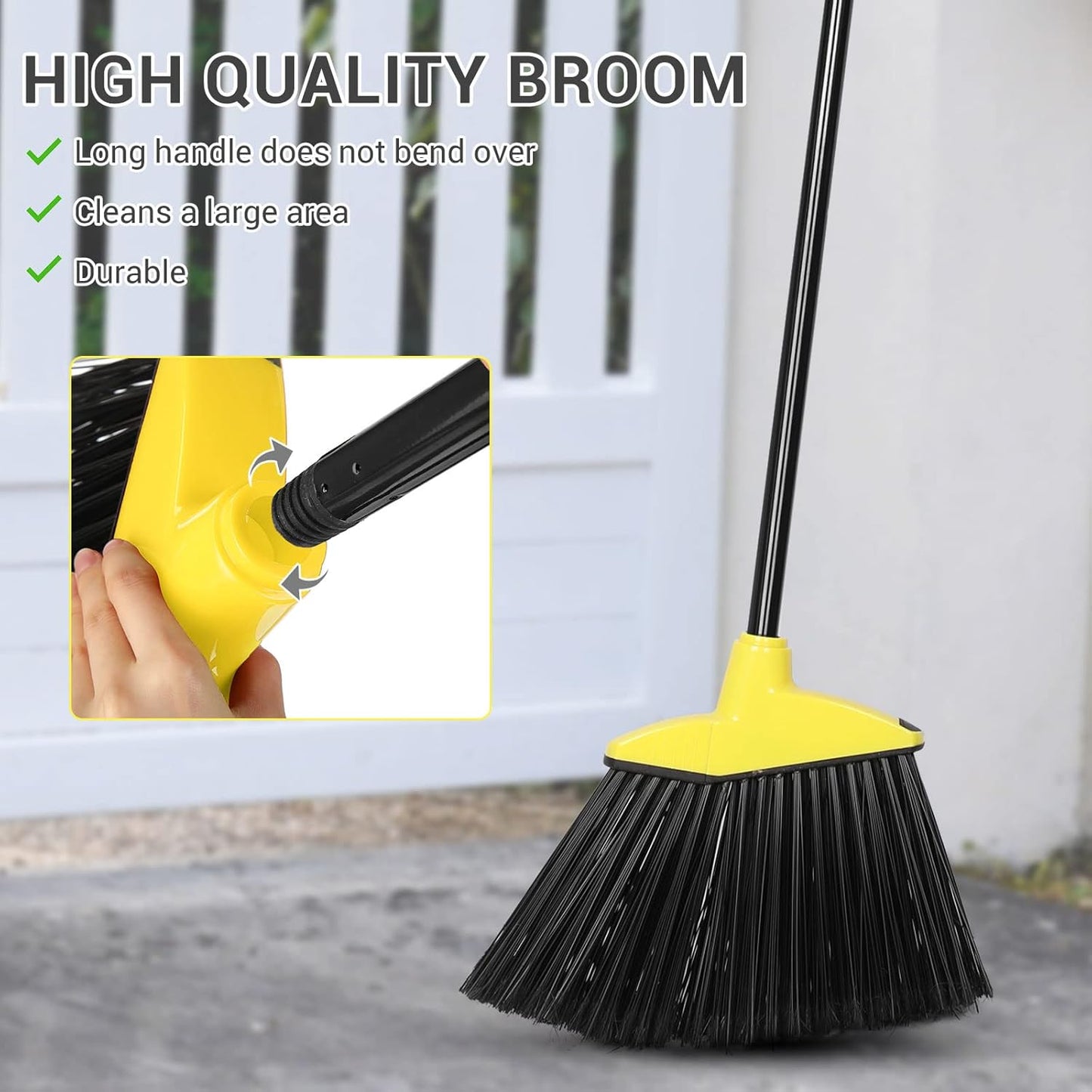 WILLBOND 20 Pcs Heavy Duty Broom Outdoor Indoor Commercial Angle Brooms Bulk for Courtyard Garage
