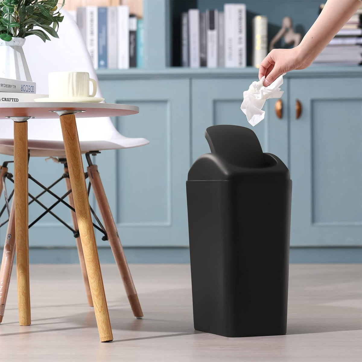Hoolerry 8 Pcs 3 Gallon/12 Liter Small Trash Can Plastic Kitchen Garbage with Lid Small Trash Bin