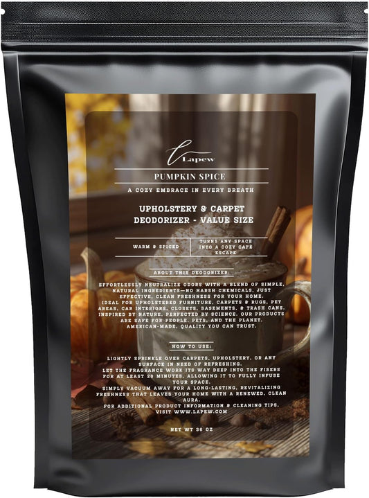 Pumpkin Spice Carpet Freshener Powder Value Size 36 oz | Powerful Odor Eliminator for Home |