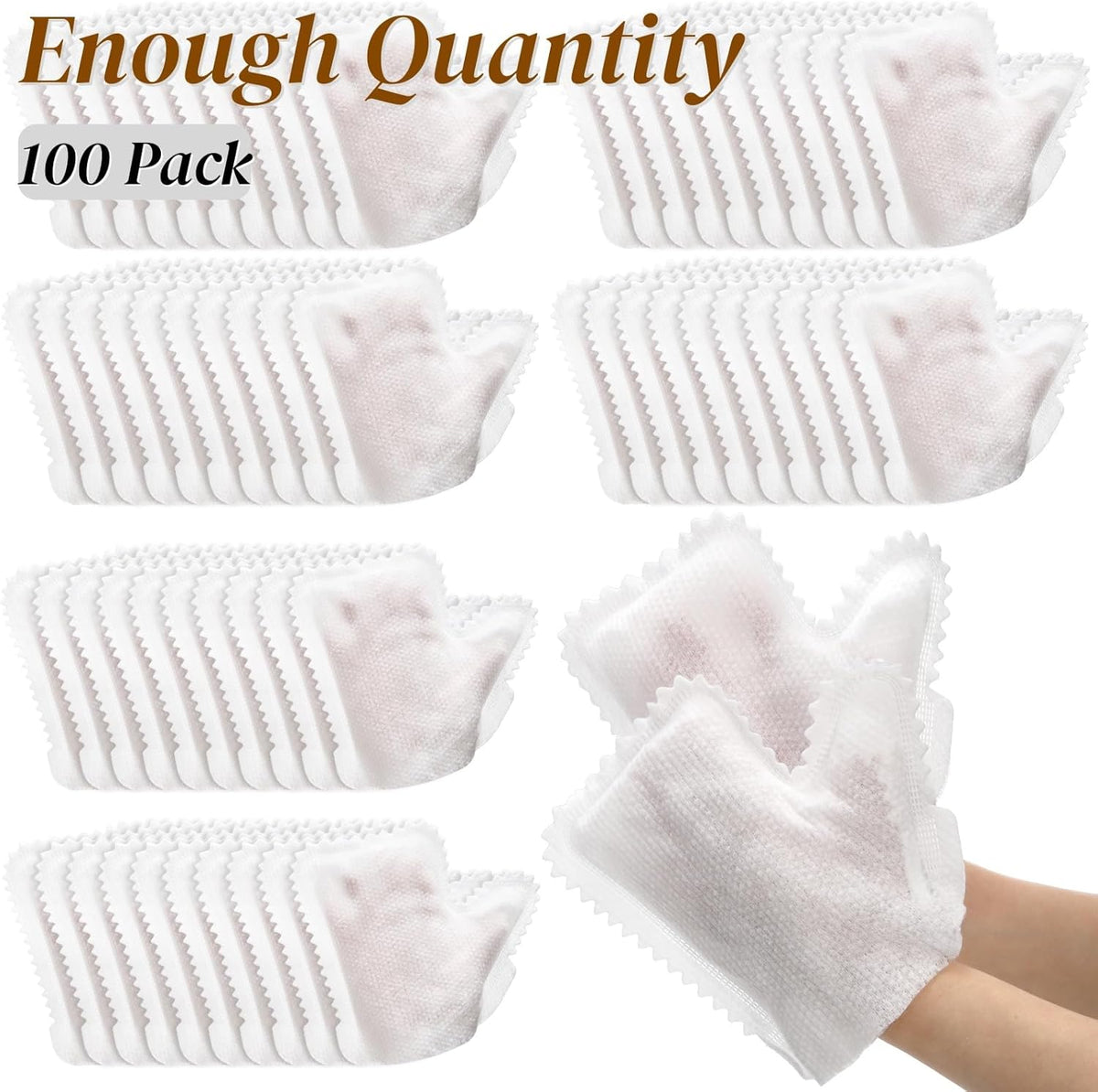 100 Pcs White Microfiber Dusting Gloves, Disposable Artisan Dust Cloth Remove Mitt, Dual-Sided Dust