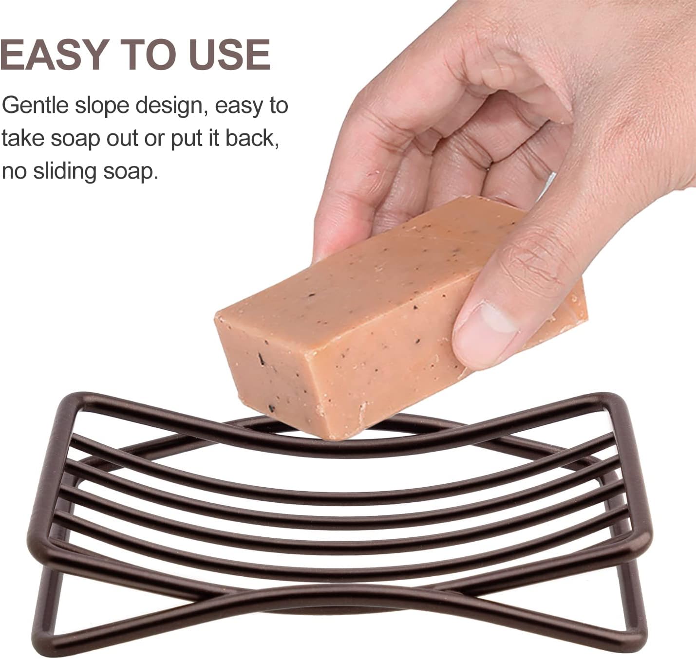 Soap Dish for Shower Bathroom Bar Soap Holder, Stainless Steel Self-draining Sponge Holder for