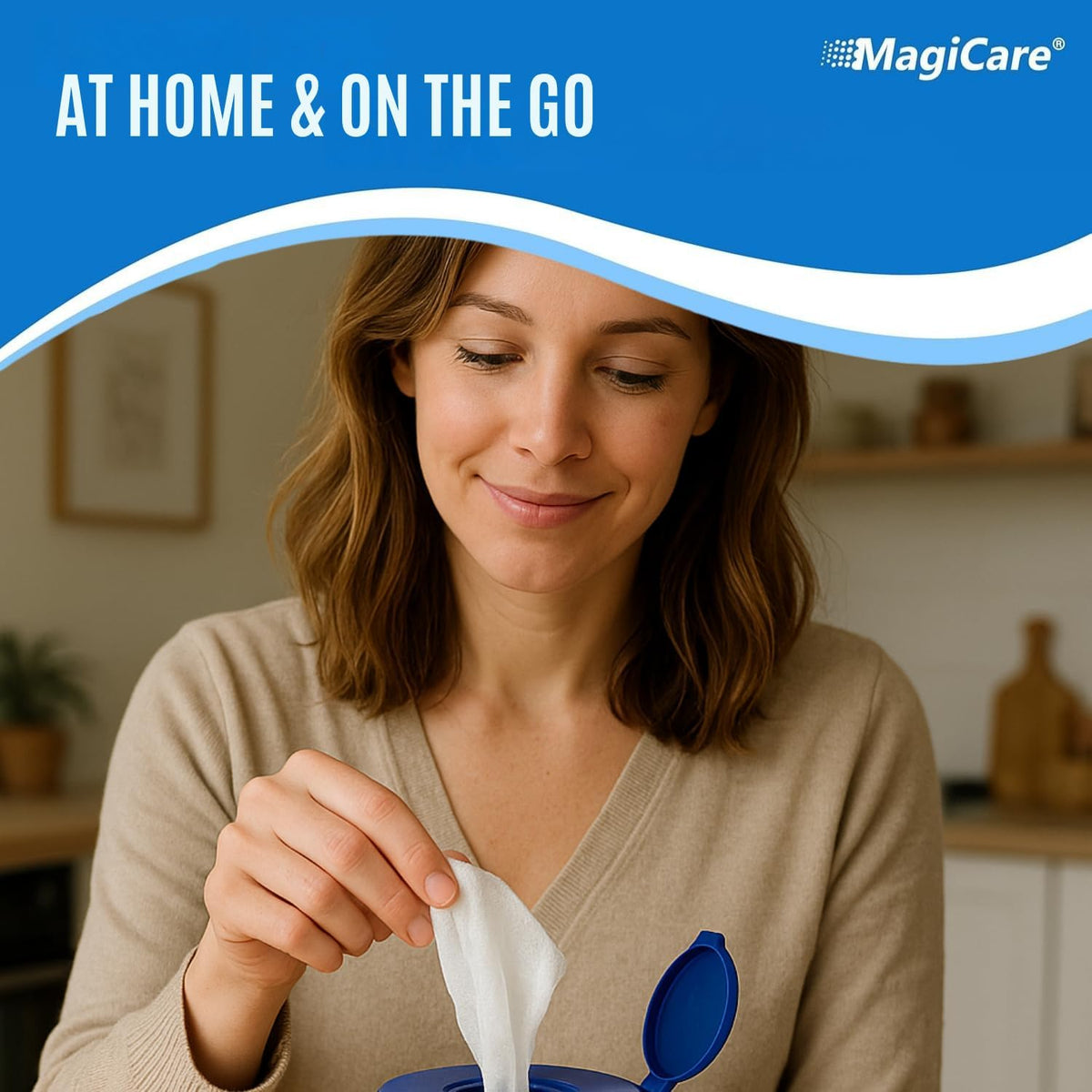 MagiCare 75% Large Alcohol Wipes (2 Canisters) - Hand Sanitizing Wipes - Hand Sanitizer Wipe