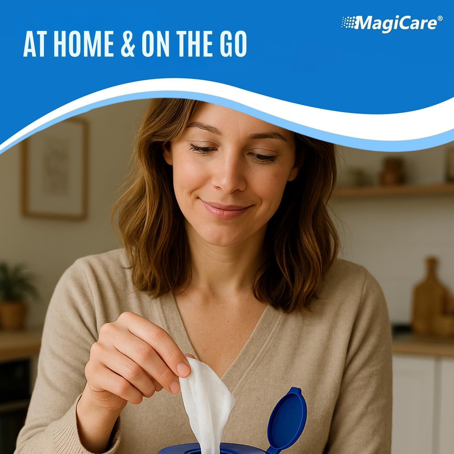 MagiCare 75% Large Alcohol Wipes (2 Canisters) - Hand Sanitizing Wipes - Hand Sanitizer Wipe