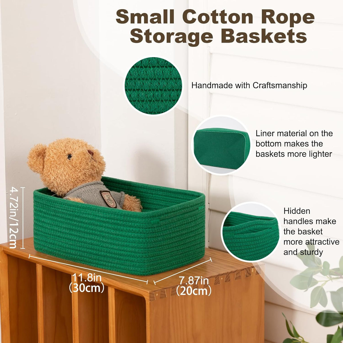 3 Pack Small Storage Baskets for Organizing, Cute Woven Decorative Gift Baskets for Shelves, Mini
